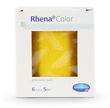 Rhena Color jaune 6cmx5m Bande à extension moyenne p.à 1 rl.