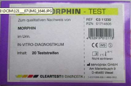 Clear-Drogenschnelltest Morphin 20 Teststreifen (Opiate, Heroin, Morphin)