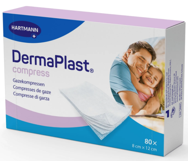DermaPlast Compress Gazekompressen 8x12cm P.à 80