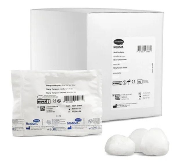 MediSet Marly Tampons ronds 4cm sans RX fil stérile 30 sachets à 3