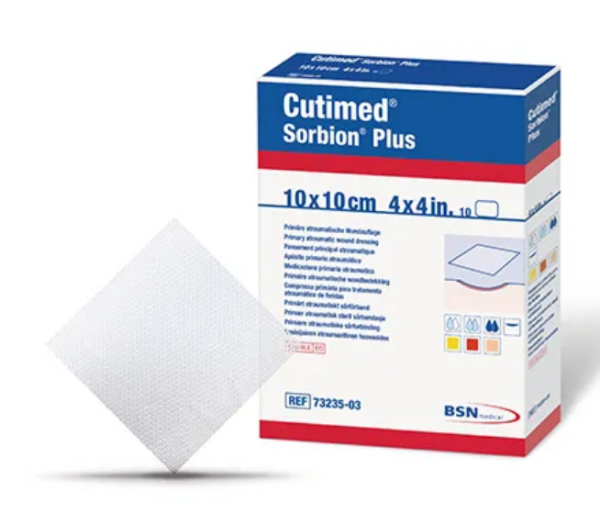Cutimed Sorbion Plus Wundauflage 10x10cm steril P.à 10