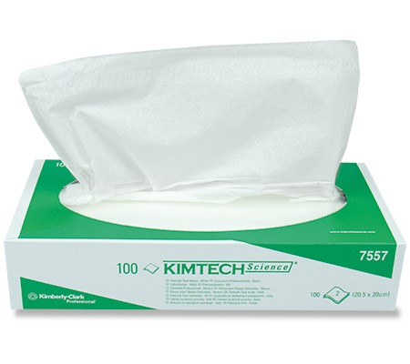 Kimtech 7557 Essuyeurs de précision anti-peluche 2 couches, 21x20cm blanc, p.à 280 serviettes