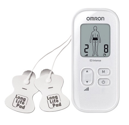 Omron E3 Intense appareil tens neurostimulateur pour soulagement des douleurs et massages musculaires, incl. 1 paire des Pads Long-Life