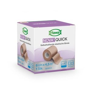 Flawa Nova Quick selbsthaftende elastische Binde 6cmx4,5m hautfarbig latexfrei P.à 1