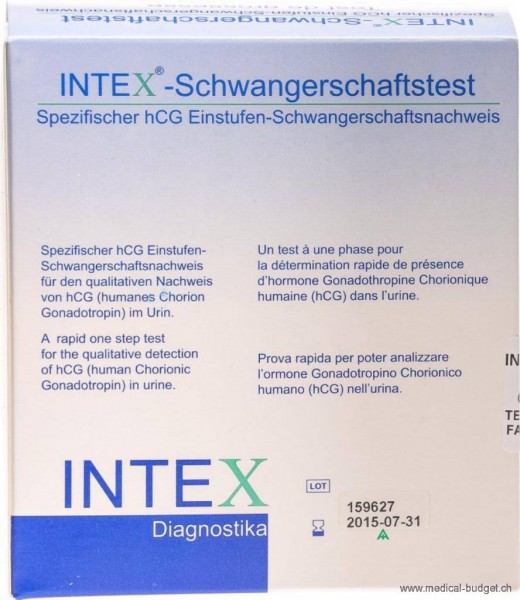 INTEX Gravi HCG Test de grossesse p.à 2 cassettes-test