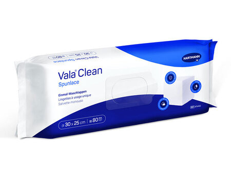 Vala Clean Spunlace Einmal-Waschlappen 30x25cm Flowpack P.à 80
