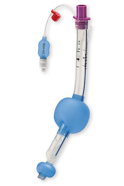 Larynx-Tubus LTS-D Gr.4 155-180cm doppellumig PVC steril Einmalgebrauch mit farbcodiereter Spritze