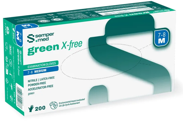 Sempermed green X-free Nitril U-Handschuhe Gr.M puderfrei unsteril grün P.à 200
