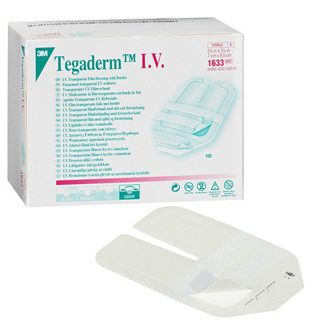 Tegaderm Transparent I.V. pansement film 7x8.5cm pour la fixation de canule stérile p.à 100