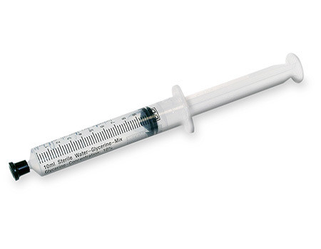 Glyco-Block Seringue 10ml stérile avec solution de glycérine 10%, 50 pces (uniquement pour sondes à ballonnet en silicone)