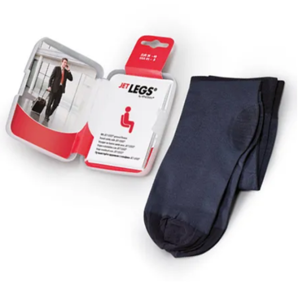 JetLegs Travel Socks Bas à mollet AD fermé Standard Gr.41-45 noir p.à 1 paire