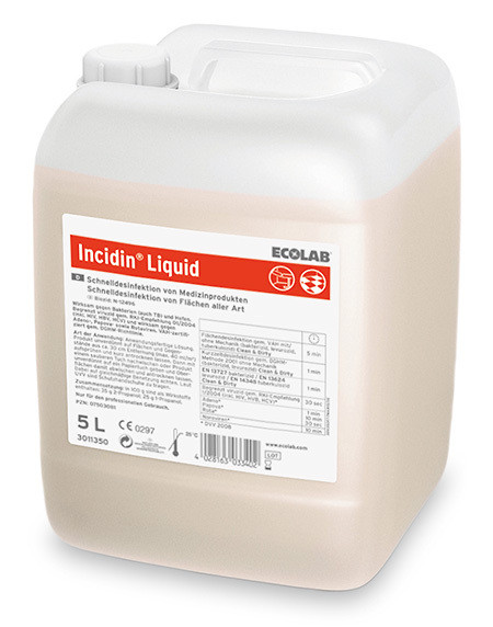 Incidin Liquid 5 litre, Désinfectant des surfaces sans parfum e colorant (prix taxe-COV incl.)