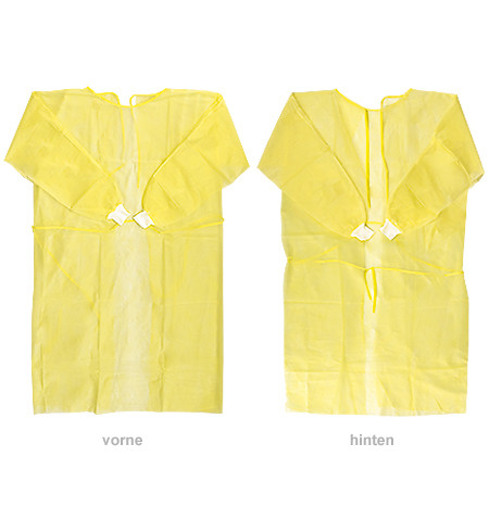 BeeSana tablier de protection PP 26g 136x136cm jaune avec revêtement PE non stérile P.à 10