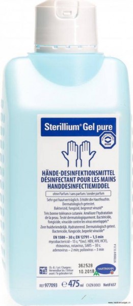 Sterillium Gel pure 475ml pour la désinfection des mains