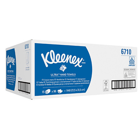 Kleenex Ultra Falthandtücher Interfold Airflex 6710 weiss 3-lagig 21,5x31,8cm P.à 1440