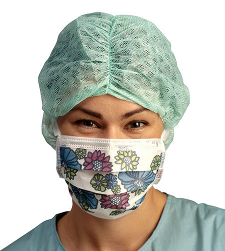 Barrier OP-Masken Standard Typ II mit Bindebänder Fashion geblümt P.à 60