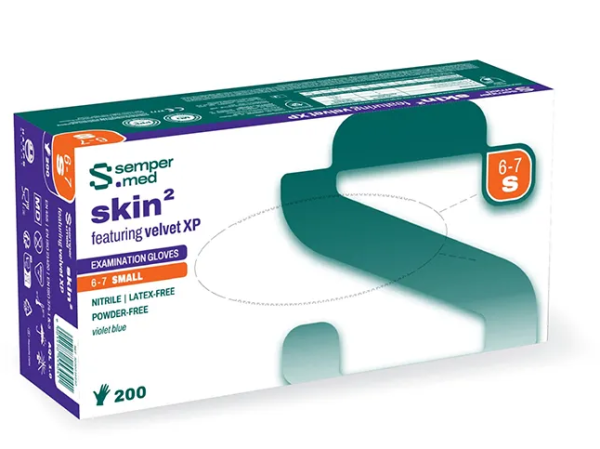 Sempermed Skin² Nitril U-Handschuhe Gr.S puderfei unsteril lavendelblau P.à 200