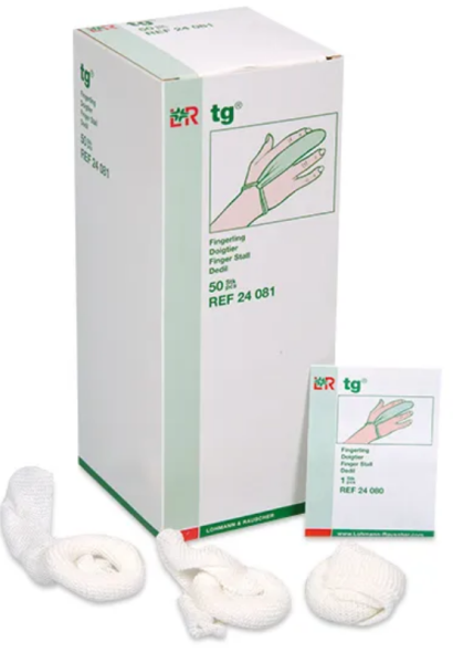 tg Doigtier Bandage prête à l'emploi en coton blanc, p.à 50 pces