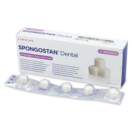 Spongostan Dental 1x1x1cm p.à 24 éponges en gelatine