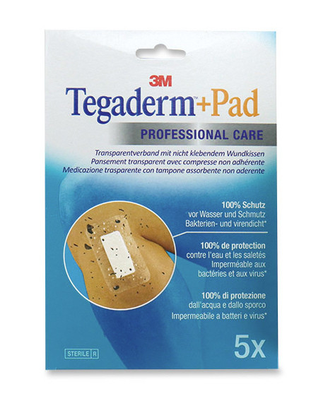 Tegaderm plus Pad Pansement transparent 5x7cm avec compresse de plaie 2.5x4cm p.à 5