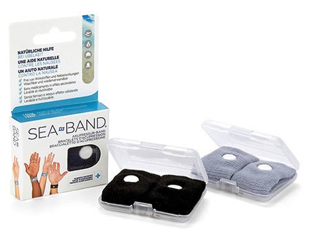SEA-BAND Bracelet élast d'acupression pour Adultes gris, aide naturelle contre les nausées et mal des transports