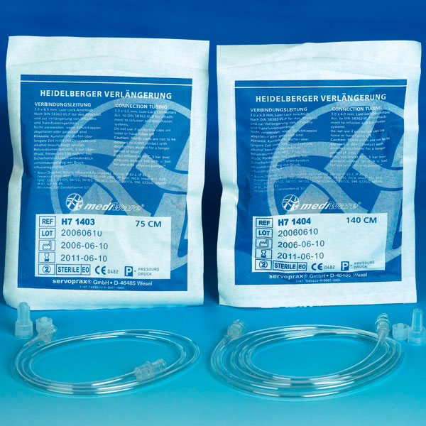 Heidelberger - Rallonge tubulure de perfusion, Luer-Lock, PVC, 140cm, paquet de 1