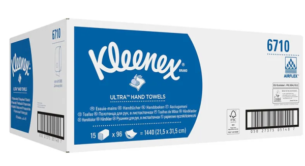 Kleenex Ultra Falthandtücher Interfold Airflex 6710 weiss 3-lagig 21,5x31,8cm P.à 1440