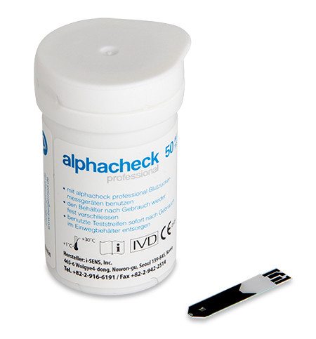 Alphacheck professional Bandelettes-test glycémie p.à 50