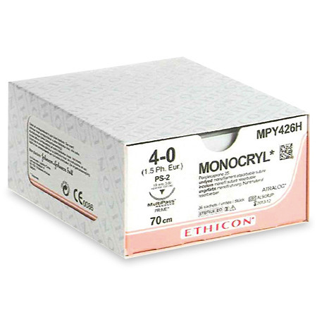 Monocryl ungefärbt P-3 Multipass Prime 4-0 45cm P.à 3 Dtz