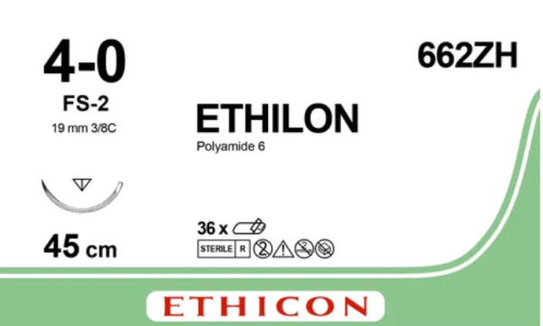 Ethilon noir monofilament FS-2 4-0 45cm p.à 3 dz.