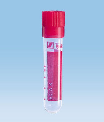 Sarstedt Tube d'échantillon 2ml EDTA-K3 55x12mm Hématologie, fond rond, bouchon pression coiffant rouge, avec bouchons, paquet de 100