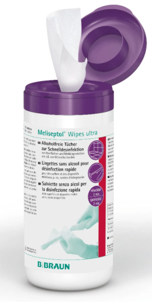 Meliseptol Wipes ultra alkoholfreie Flächendesinfektionstücher 14x20cm Dose à 100 Tücher