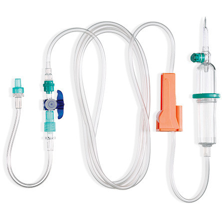 ProSet Intrafix SafeSet Trousse perfusion 180cm, valve anti-reflux, 2 robinets 3-voies Discofix C, prolongateur 10cm, p.à 50