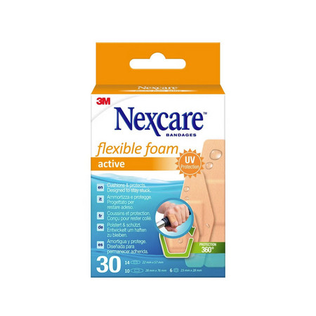Nexcare Flexible Foam Active pansements 3 tailles assorties P.à 30