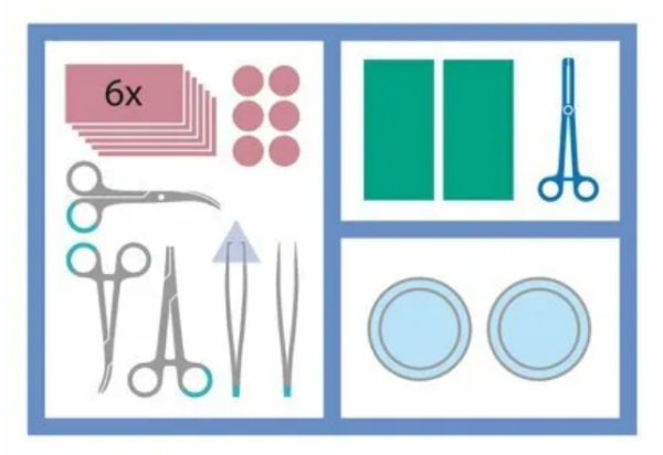 Mediset Wundversorgungs-Set klein B1116 mit Naht- möglichkeit steril P.à 1