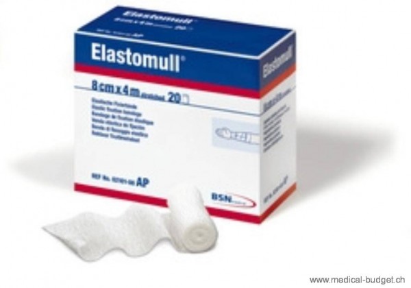 Elastomull 4mx8cm weiss elastische Fixierbinden P.à 20