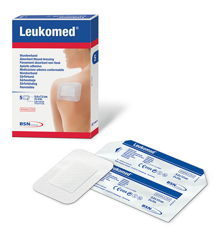 Leukomed Wundverband 5x7,2cm Wundauflage 2,8x3,8cm steril weiss P.à 5