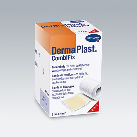 DermaPlast CombiFix Pansement pour doigt 4x50cm bande da gaze cohésive avec compresse p.à 30 rlx