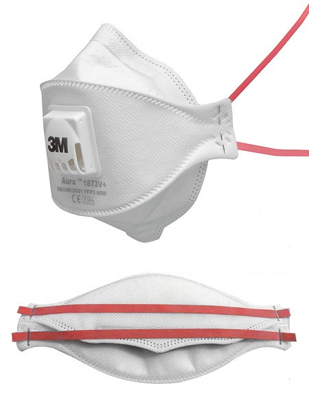 3M Aura Masque de protection respiratoire FFP3 avec valve (3M 1873) p.à 10 masques pliées