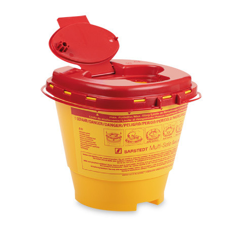 Sarstedt Multi-Safe twin Plus 2000 container à à déchets jaune en PP 2 litres p.à 10