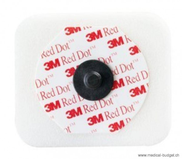 3M Electrode-ECG Red Dot 2570 à bouton pression 35x40mm support mousse microfoam, usage universel, bouton pression radiolucent, p.à 50