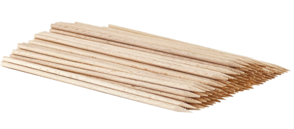 Watteträger aus Buchholz (Holzstäbchen) einseitig gespitzt P.à 100