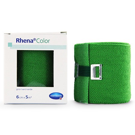 Rhena Color vert 6cmx5m Bande à extension moyenne p.à 1 rl. en emball. individ.