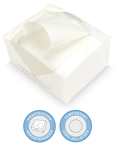 Romulsin Hygiene Waschtuch/Intimtuch 18x30cm ultra weich 100% Zellstoff P.à 100