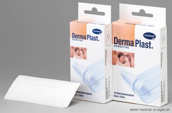 DermaPlast Sensitive Pansement rapide non-tissé 8x10cm blanc p.à 10