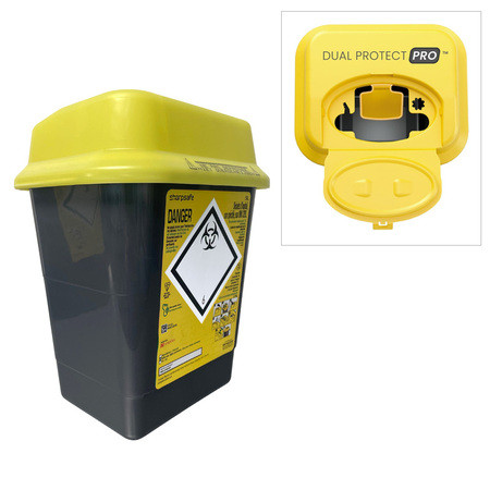 Sharpsafe Dual Protect Pro Boîte à déchets 5 litres jaune/noir