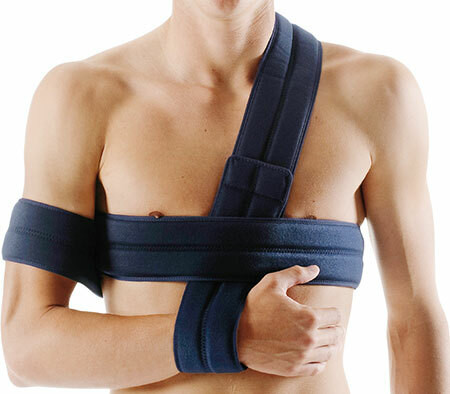 Omnimed Ortho Gilchrist Schulterfixationsbandage Universalgrösse blau links und rechts