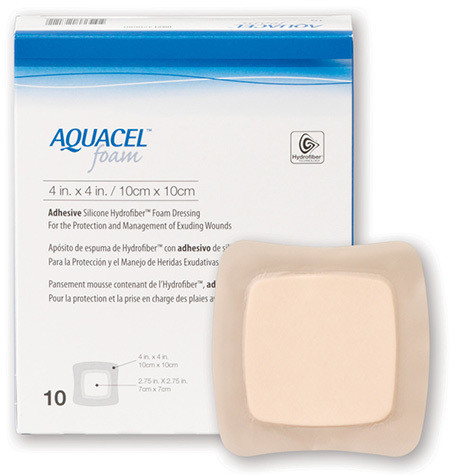 Aquacel Foam Pansement hydrocellulaire 10x10cm coussinet 7x7cm adhésif p.à 10