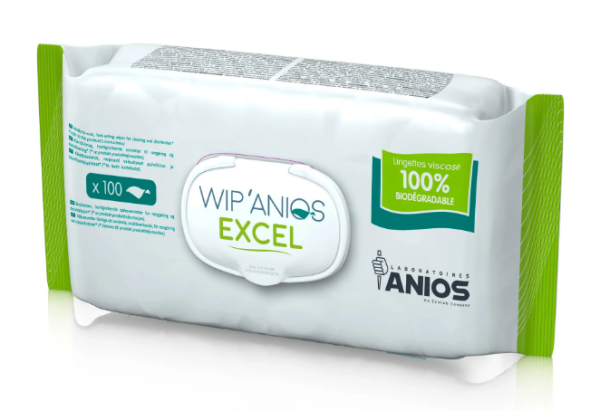 Wip Anios Excel Lingettes désinfectantes pour surfaces 18x20cm sans alcool p.à 100