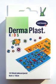 DermaPlast Kids Pansement rapide avec motifs 6cmx10cm découpable p.à 10 (animaux)